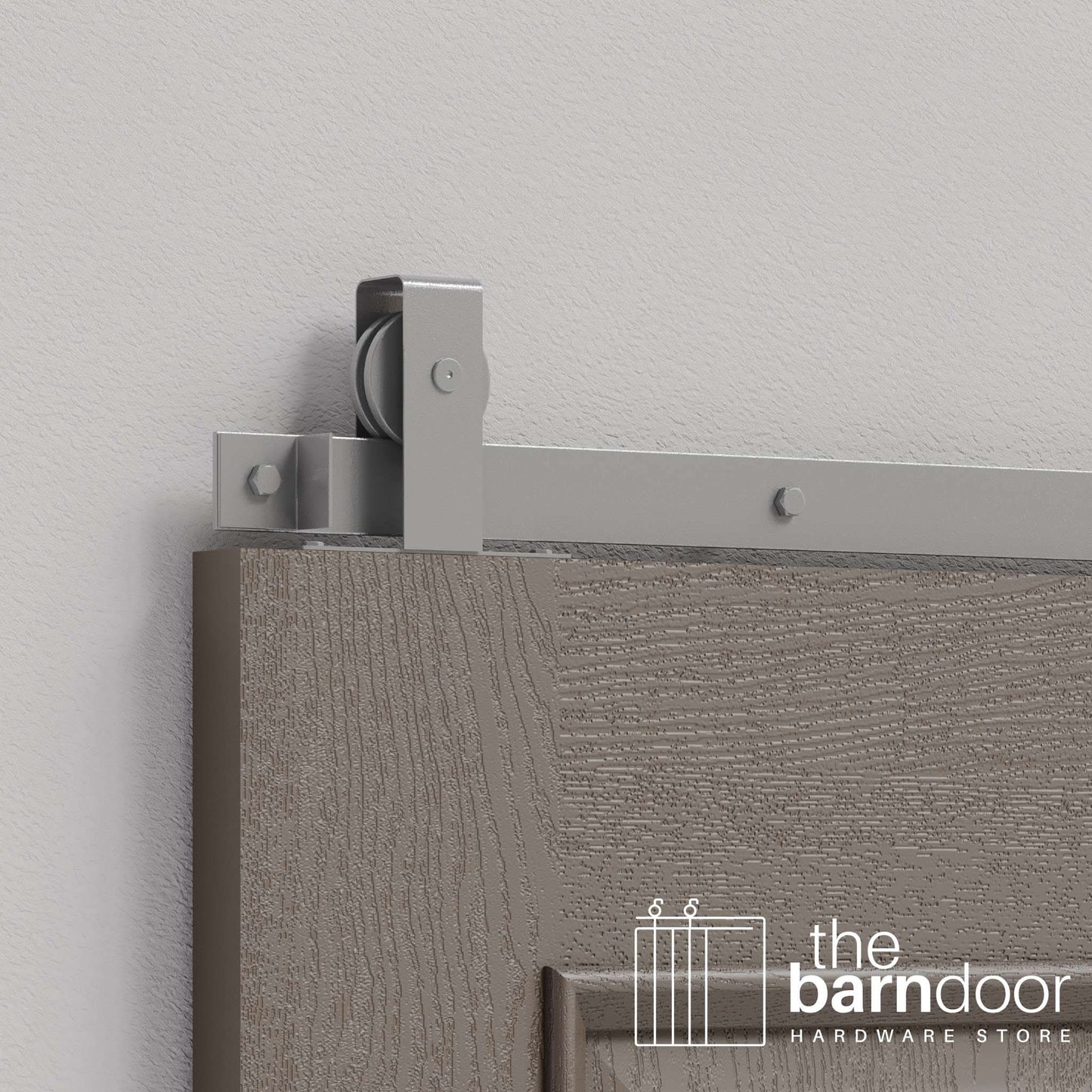 PC Chrome Flat Top Top Mount Heavy Duty Single Track Barn Door Hardware