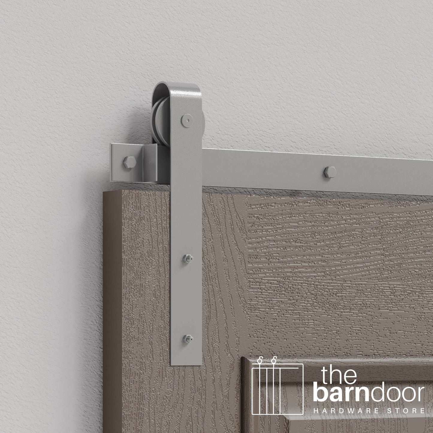 PC Chrome J Strap Heavy Duty Single Track Barn Door Hardware