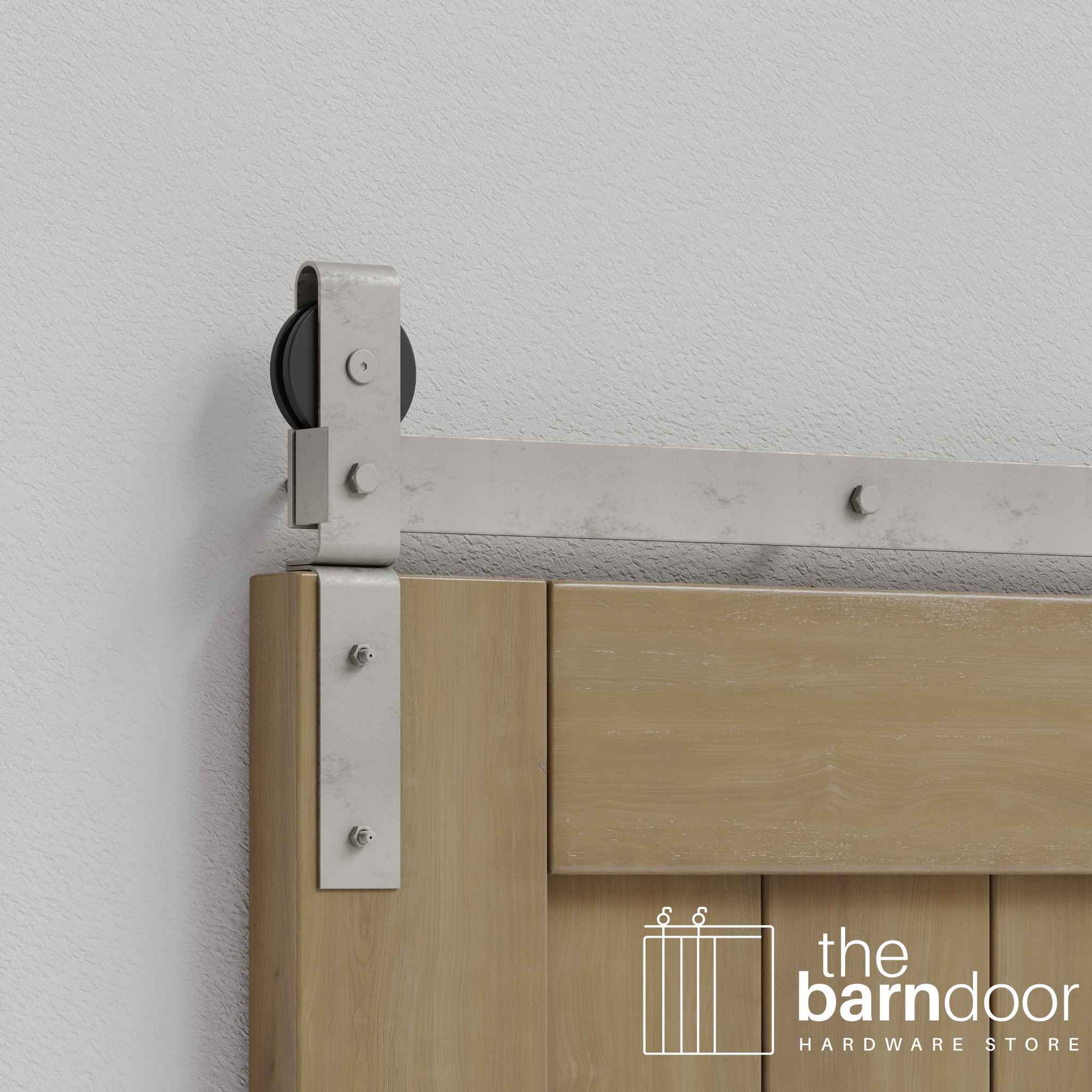 Raw Steel J Strap Bifold Barn Door Hardware