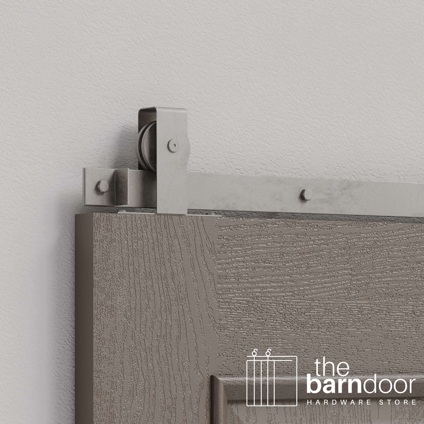 Raw Steel Flat Top Top Mount Heavy Duty Single Track Barn Door Hardware