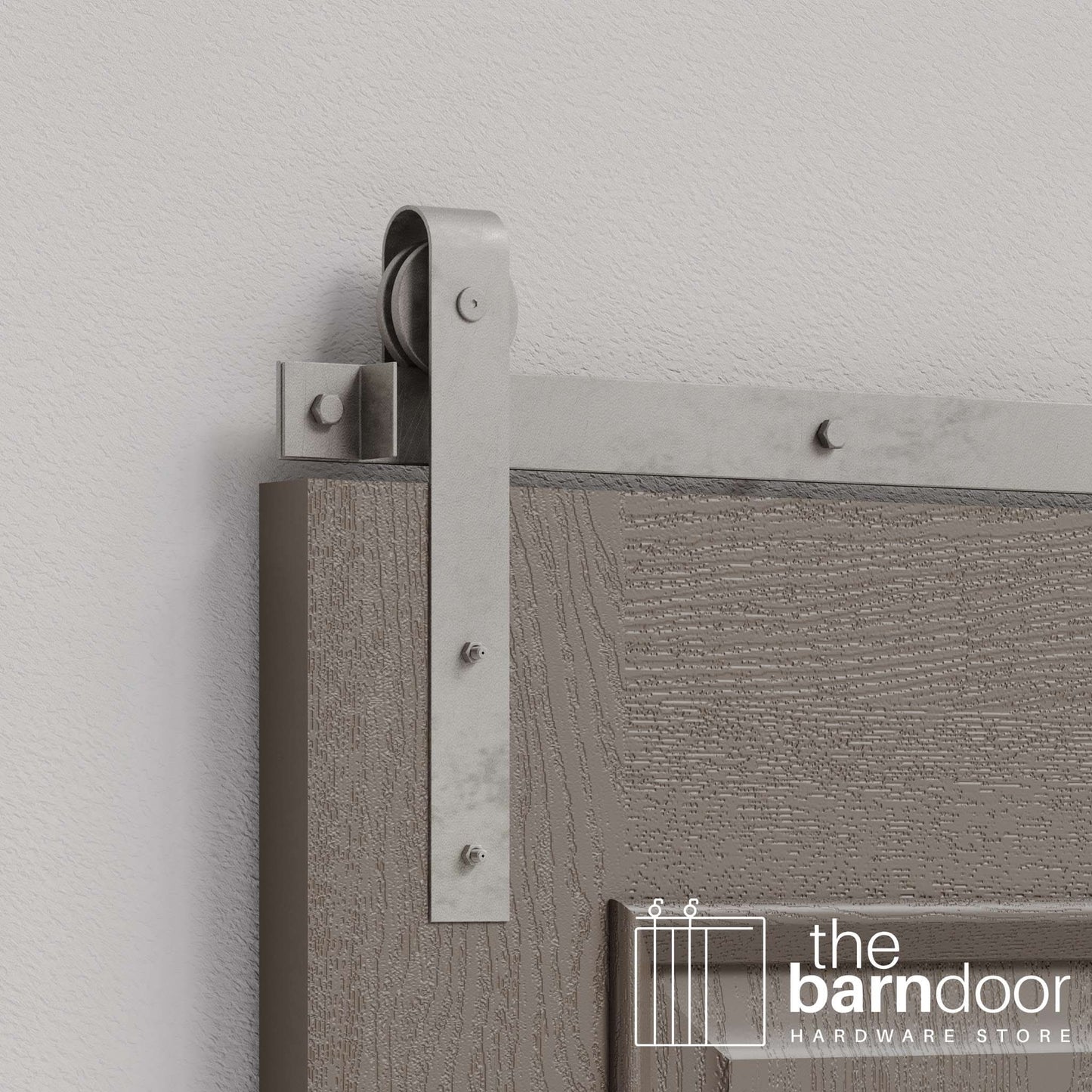 Raw Steel J Strap Heavy Duty Single Track Barn Door Hardware