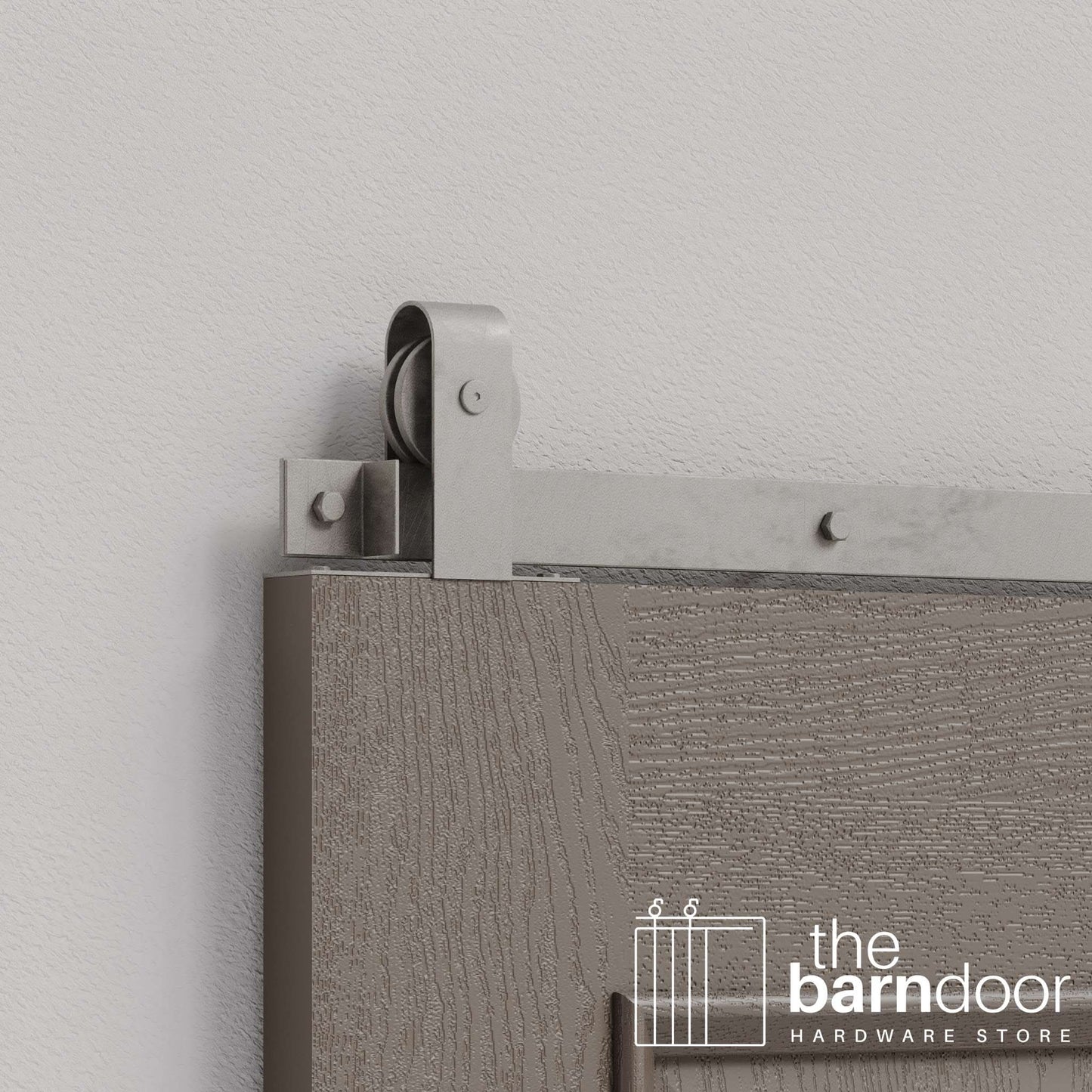 Raw Steel J Strap Top Mount Heavy Duty Single Track Barn Door Hardware