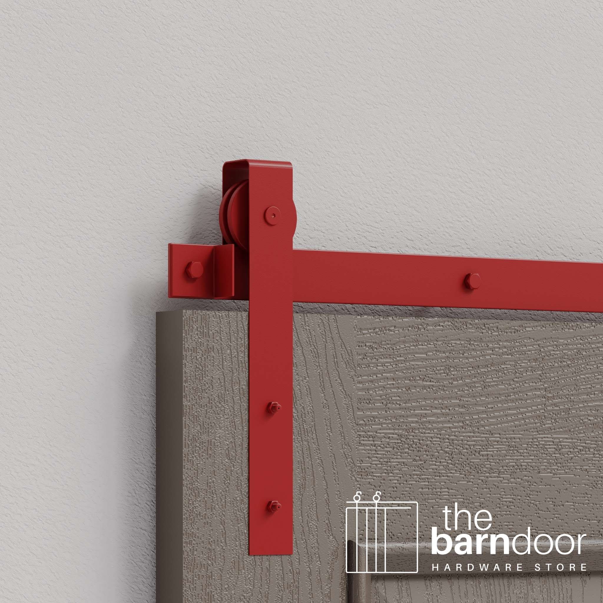 Regal Red Flat Top Strap Heavy Duty Single Track Barn Door Hardware