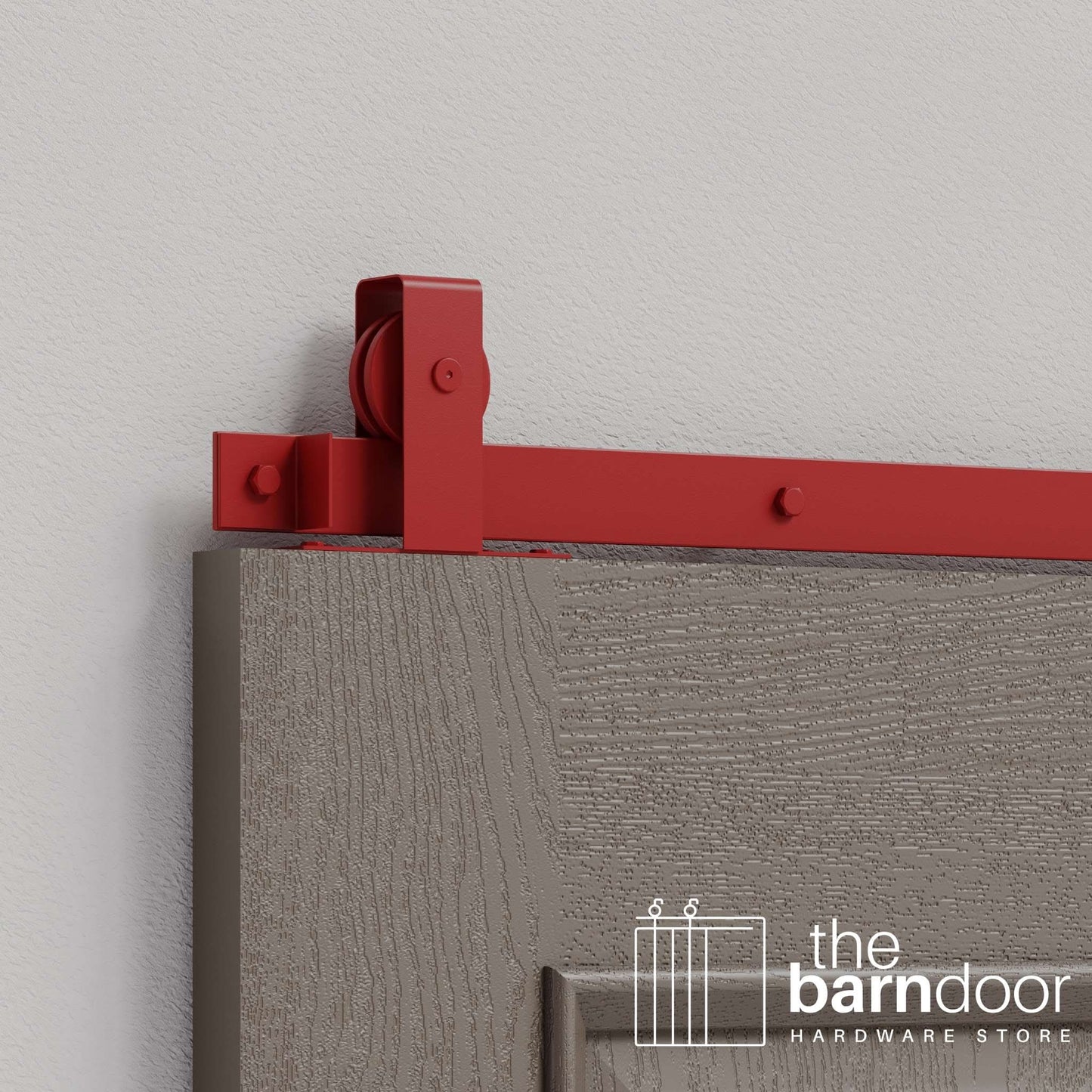 Regal Red Flat Top Top Mount Heavy Duty Single Track Barn Door Hardware