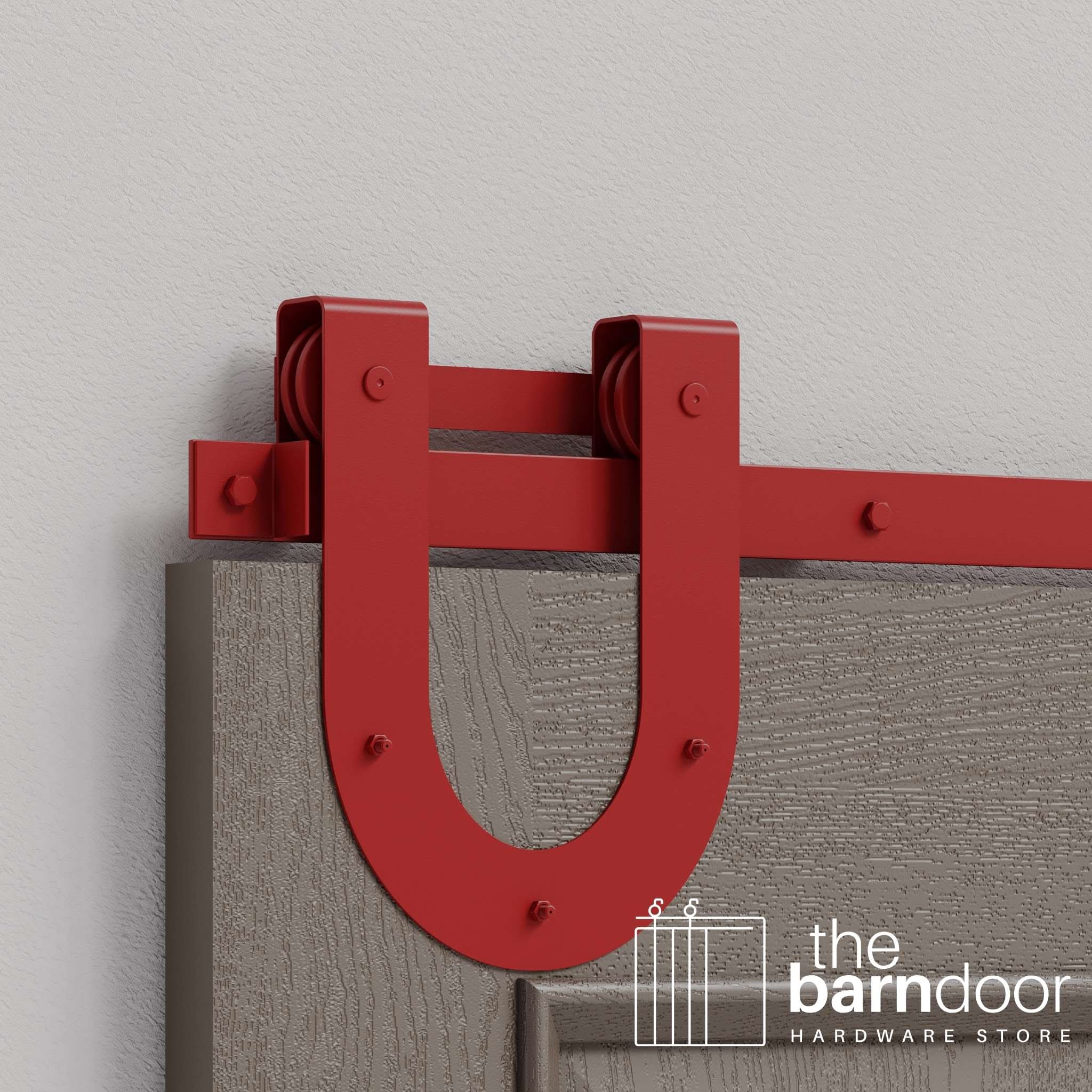 Regal Red Horseshoe Heavy Duty Single Track Barn Door Hardware