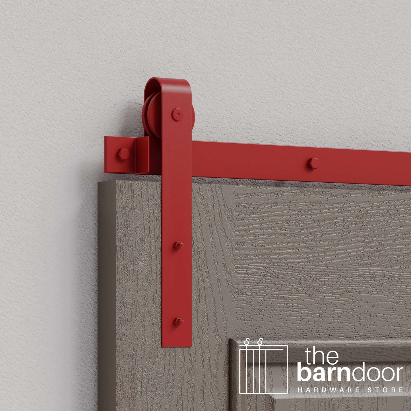 Regal Red J Strap Heavy Duty Single Track Barn Door Hardware