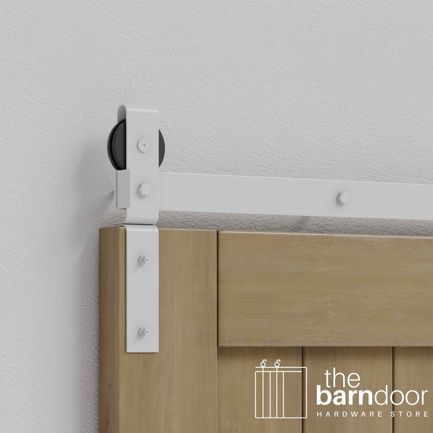 Rocket White J Strap Bifold Barn Door Hardware