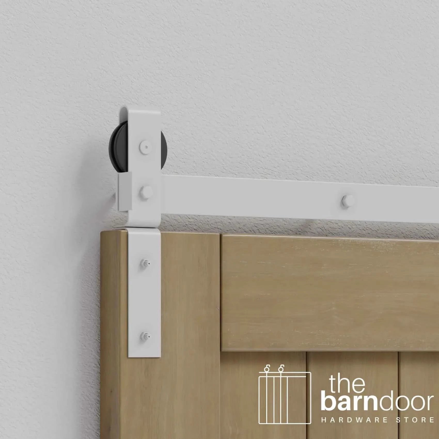 Rocket White J Strap Bifold Barn Door Hardware