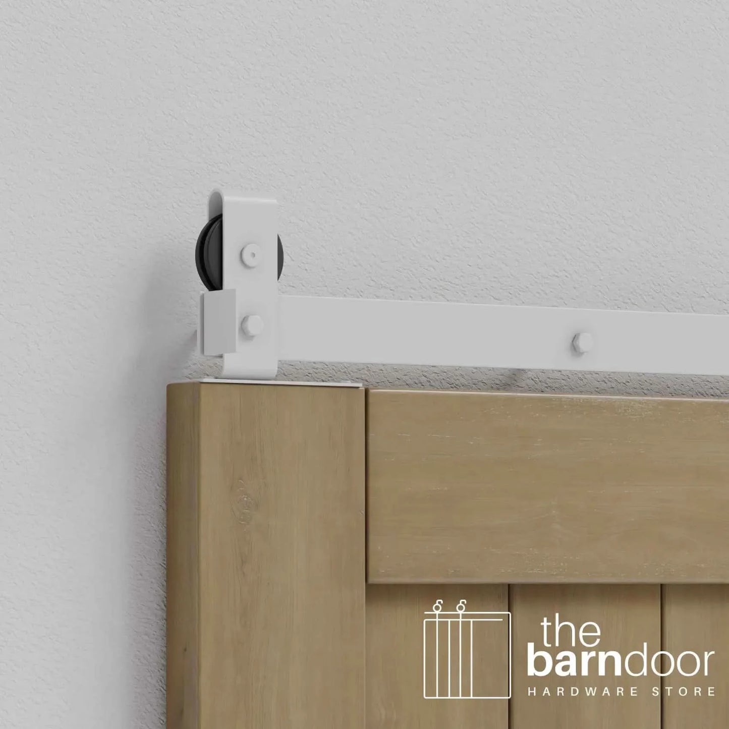 Rocket White J Top Mount Bifold Barn Door Hardware