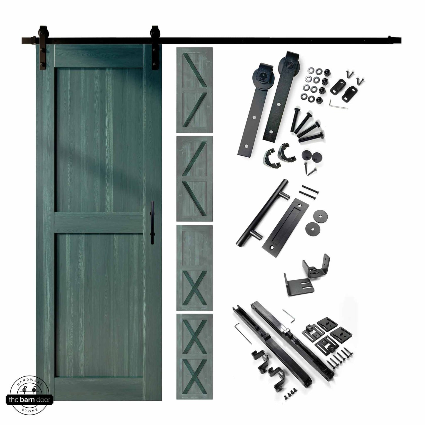 Royal Pine Barn Door with Classic Single Track Barn Door Kit