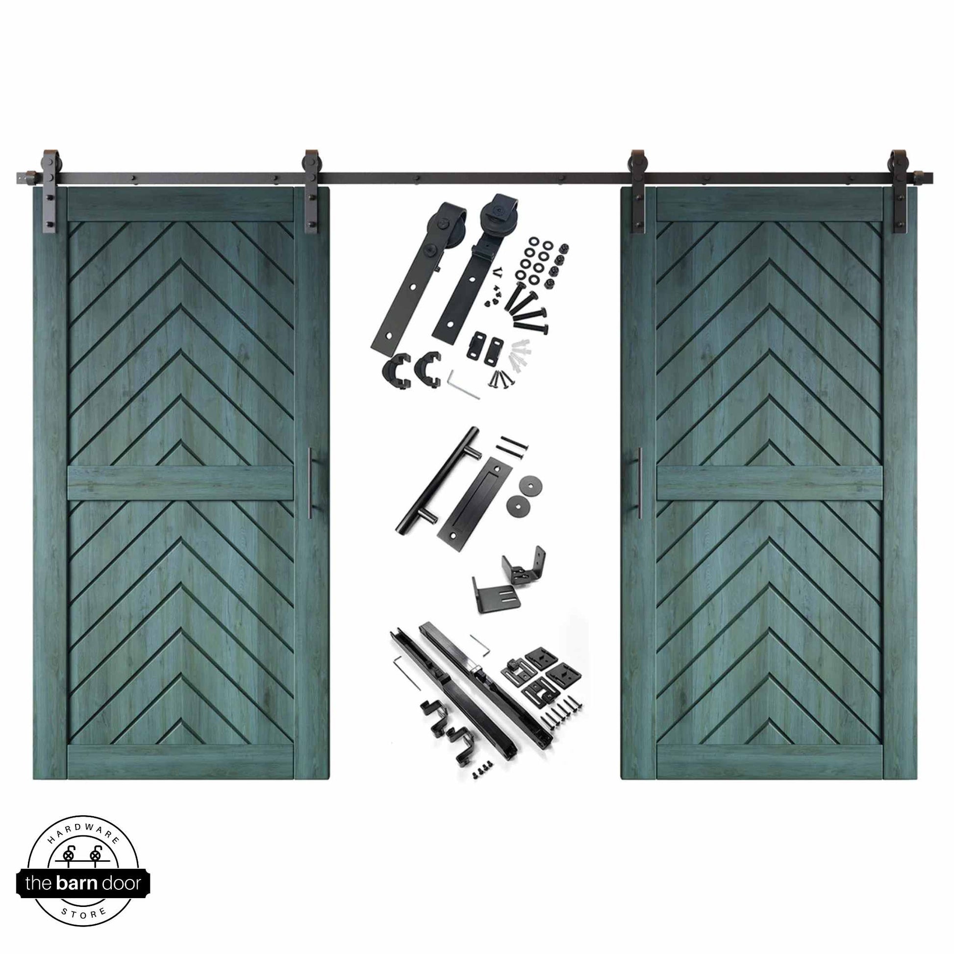 Royal Pine Fishbone Double Barn Door Kit