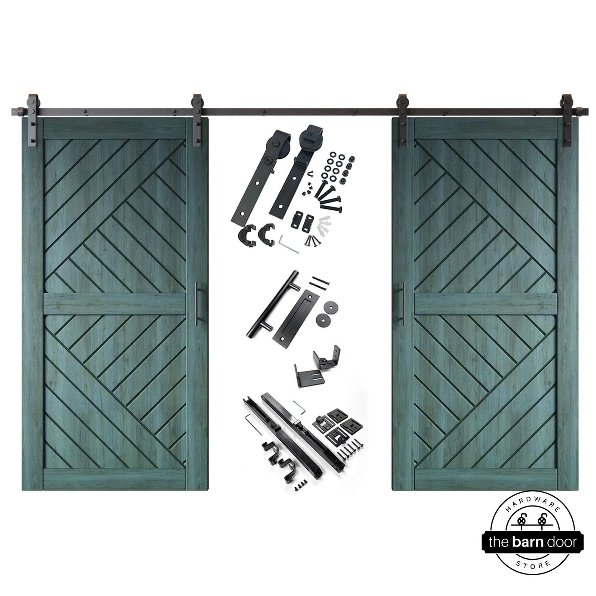 Royal Pine Patterned Double Barn Door Kit