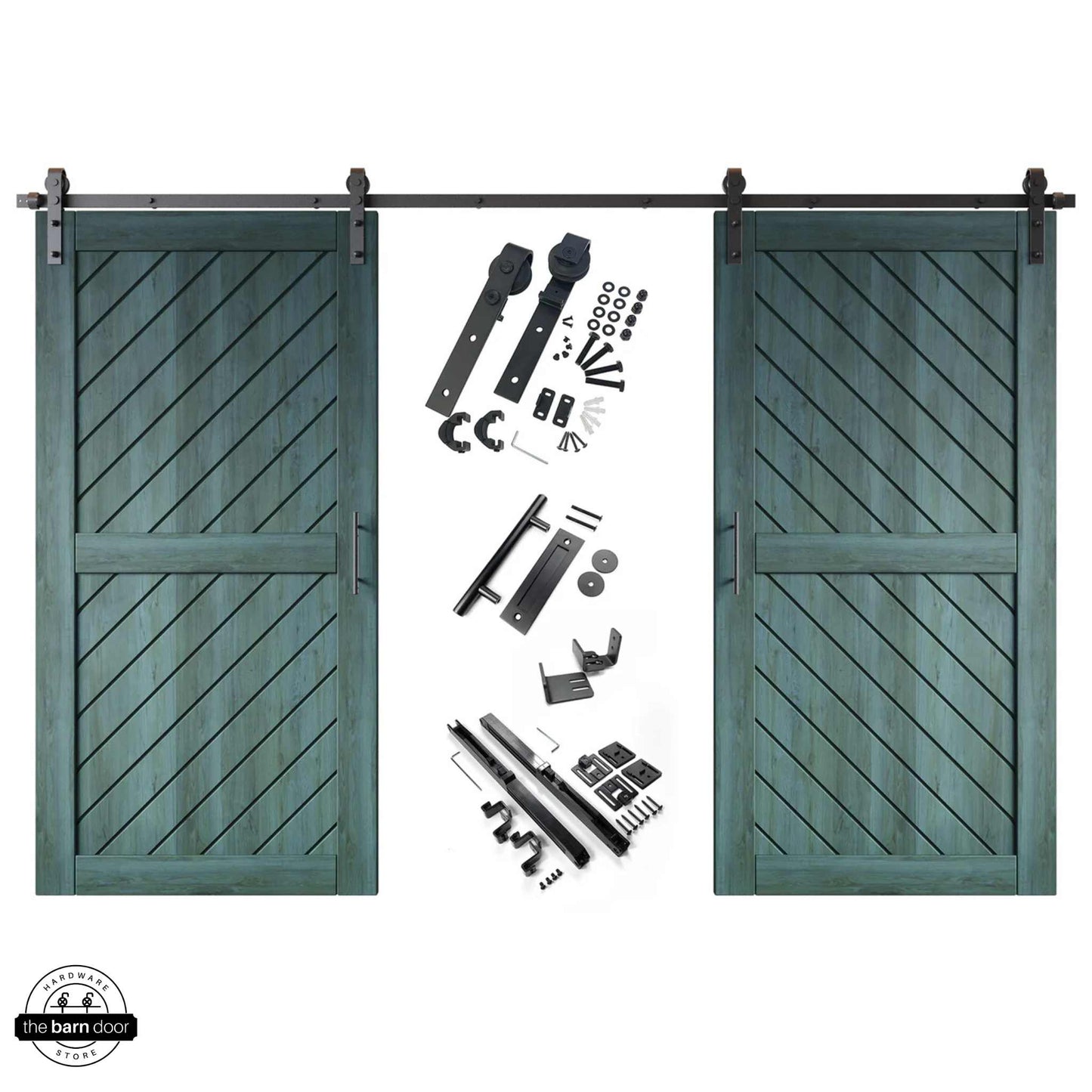 Royal Pine Slanted Double Barn Door Kit