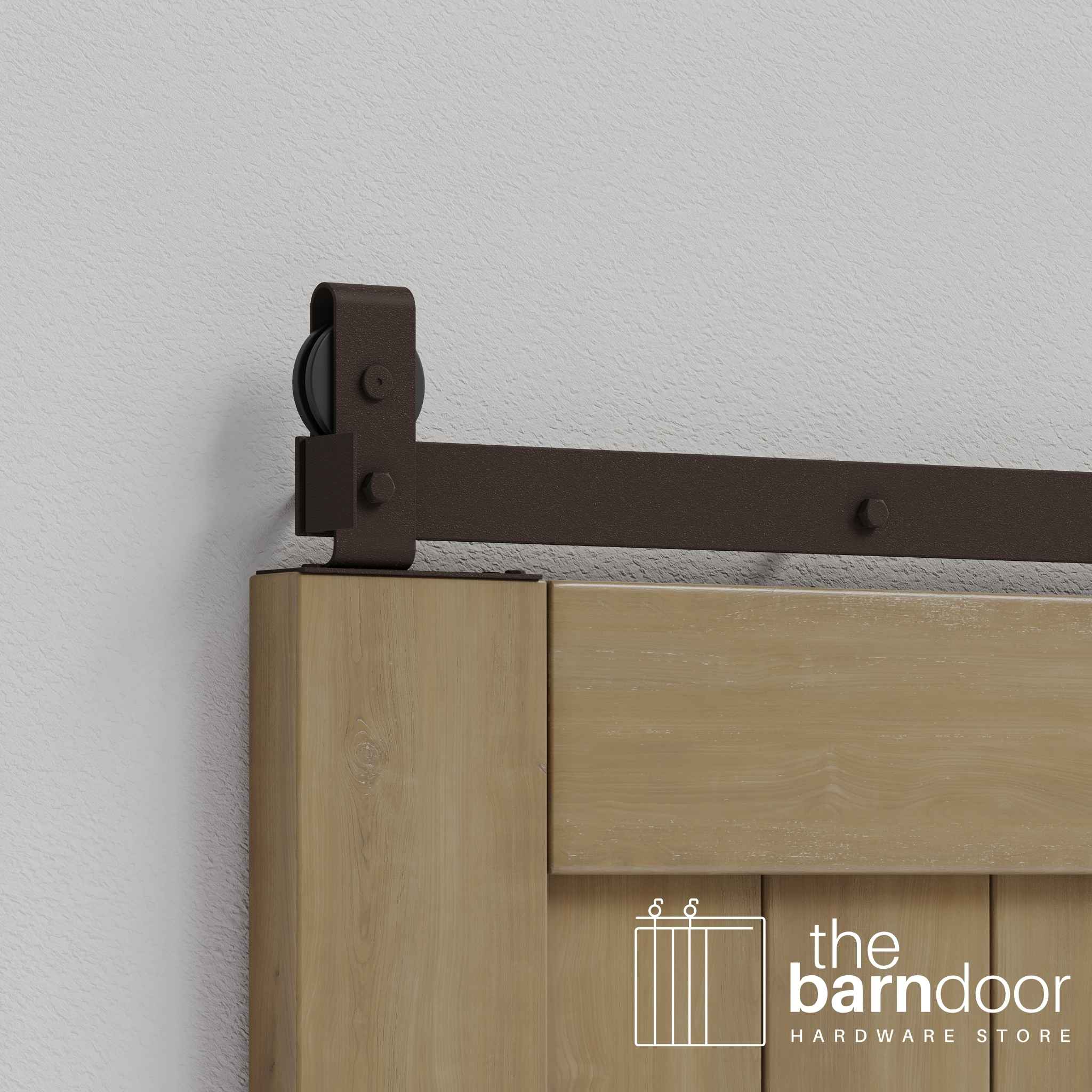 Rustic Brown J Top Mount Bifold Barn Door Hardware
