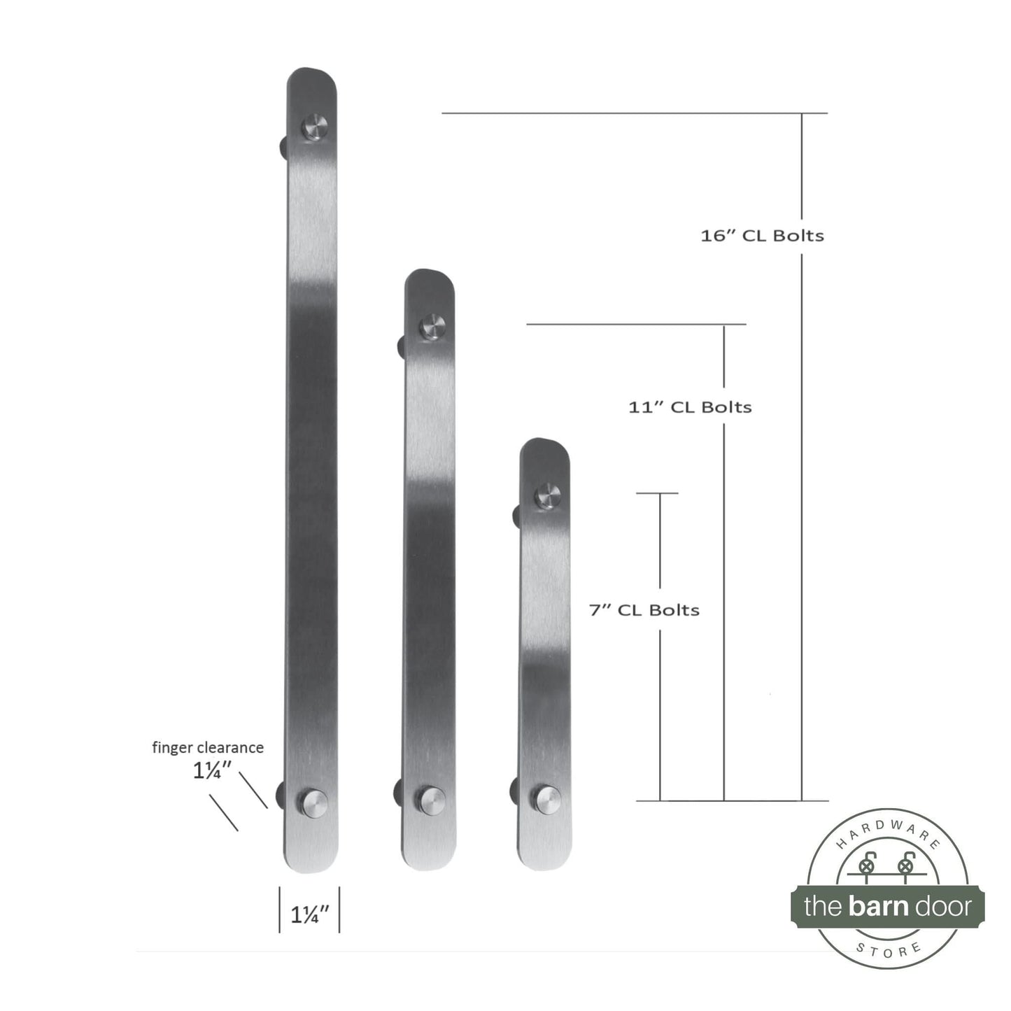 Stainless Steel Barn Door Pull Handles Dimensions