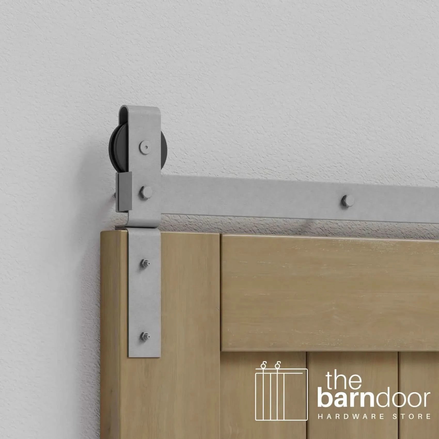 Silver Metallic J Strap Bifold Barn Door Hardware