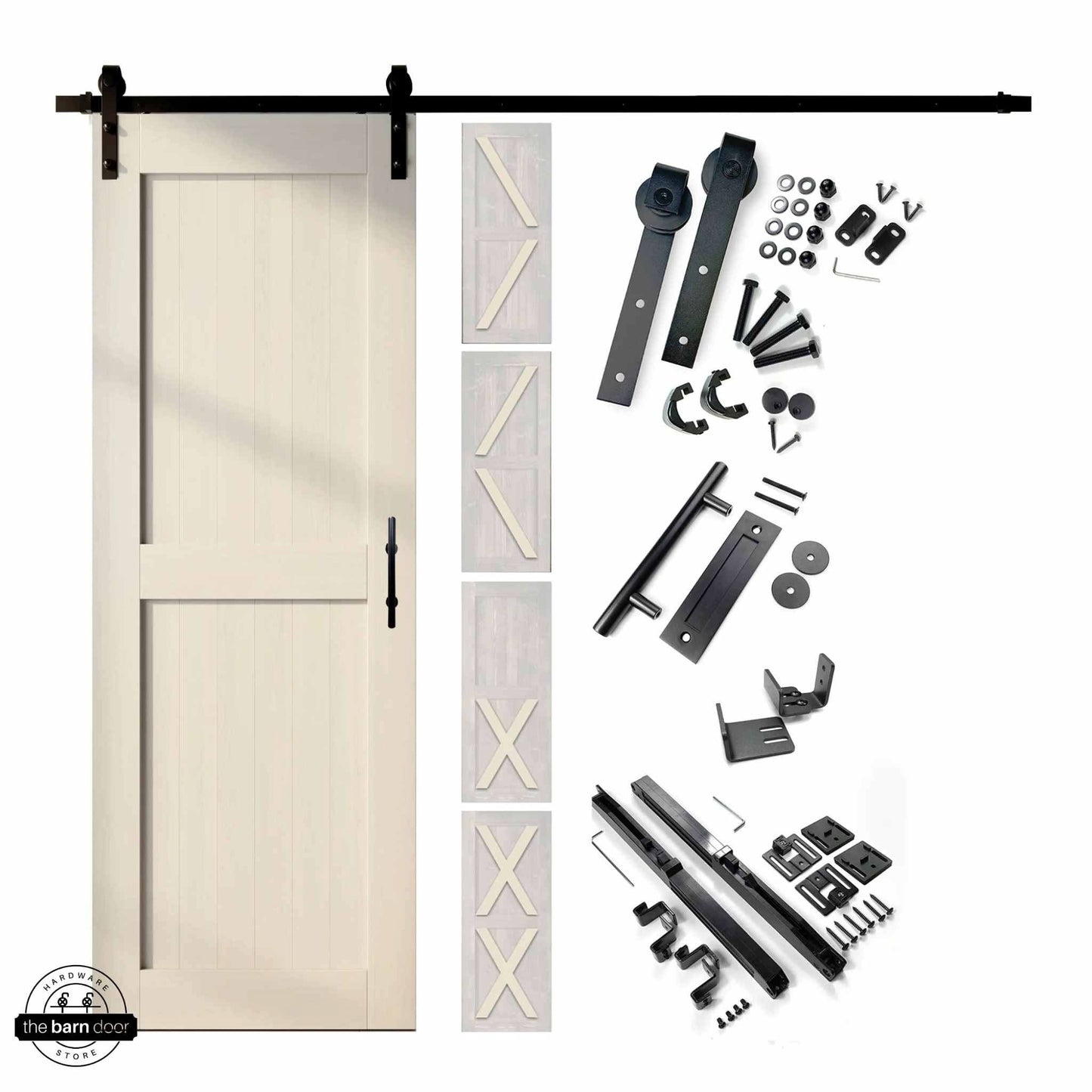Tinsmith Gray Barn Door with Classic Single Track Barn Door Kit