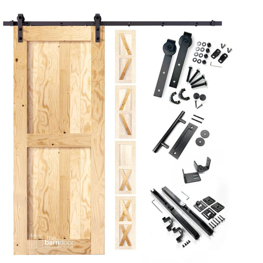 Unfinished Single Barn Door Kit