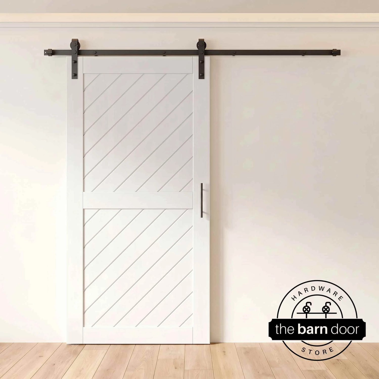 White Slanted Barn Door
