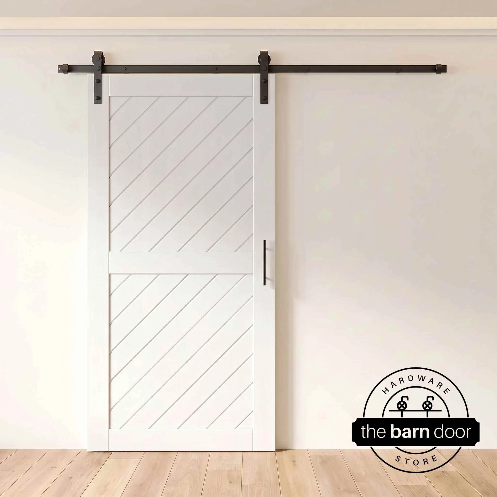 White Slanted Barn Door