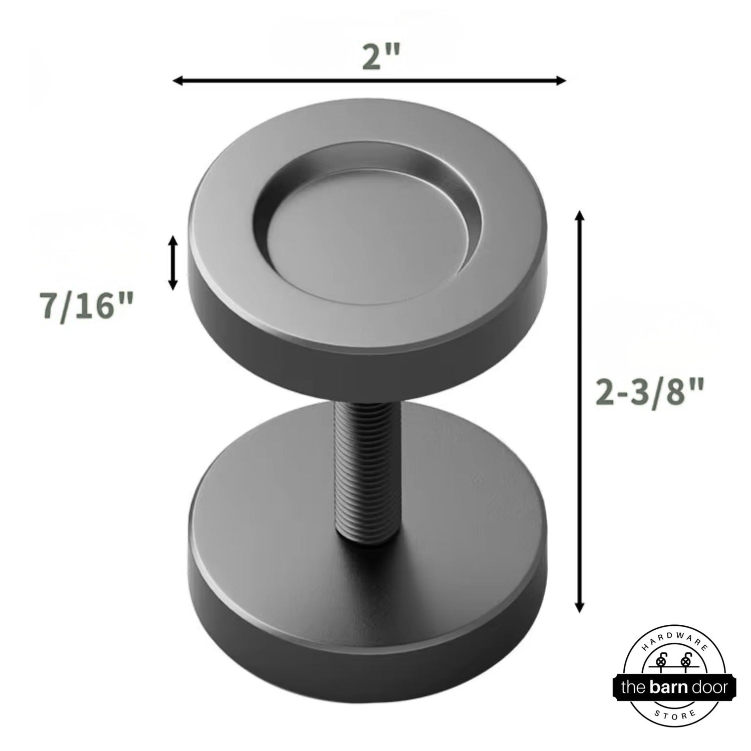 Matte Black Round Flush Pull Measurements