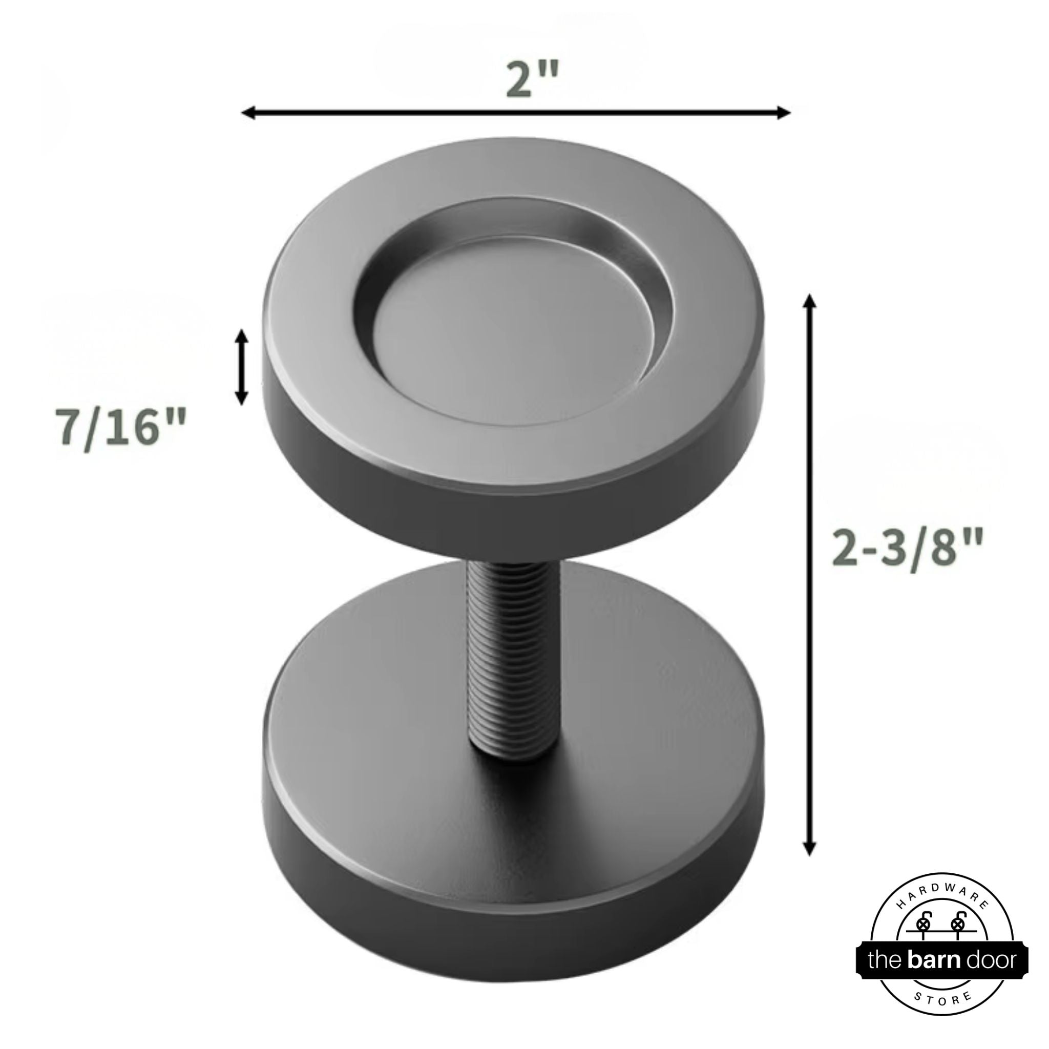 Matte Black Round Flush Pull Measurements