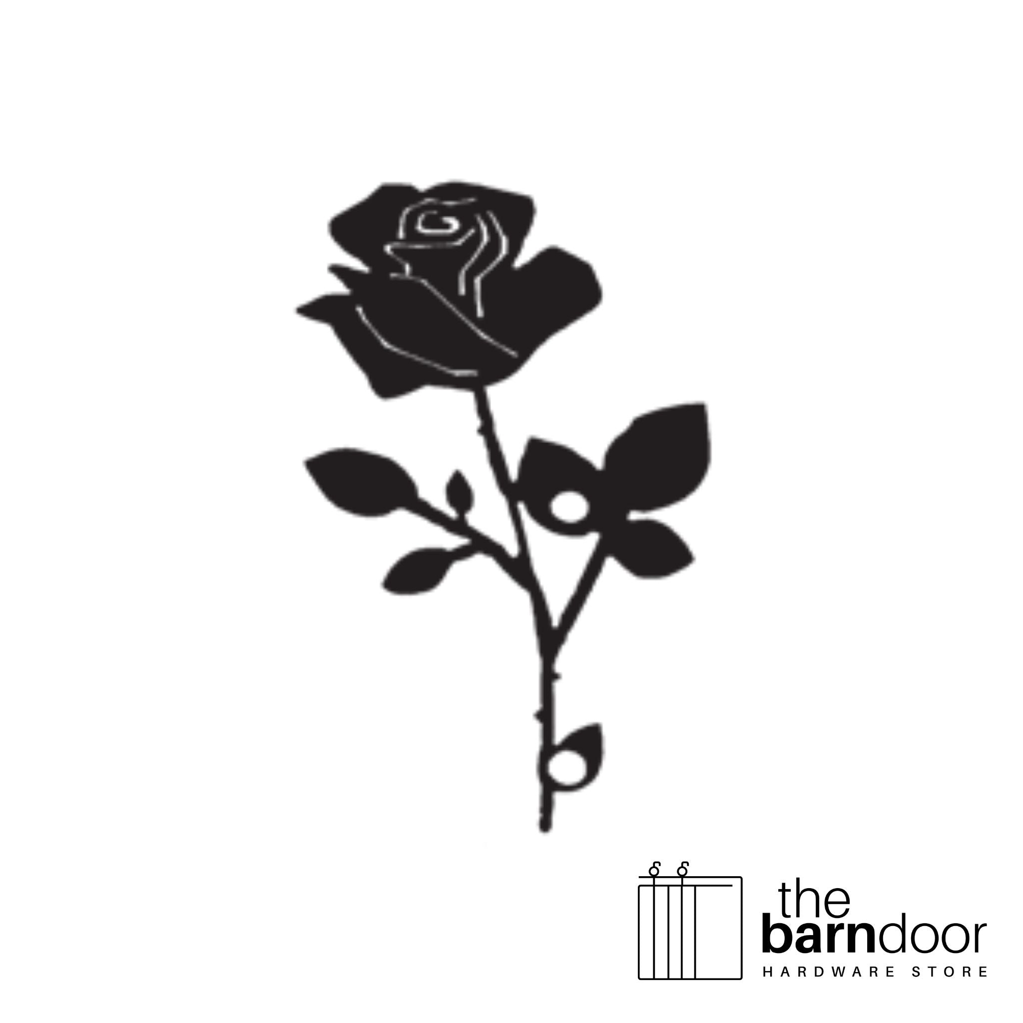 Rose barn door accent trim in black— Goldberg Brothers Botanicals & Seasons collection