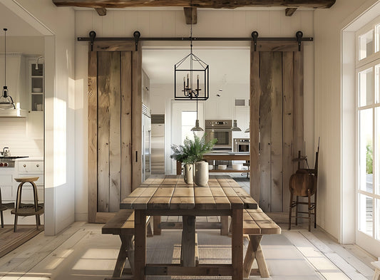 Rustic Barn Door in Dining Room