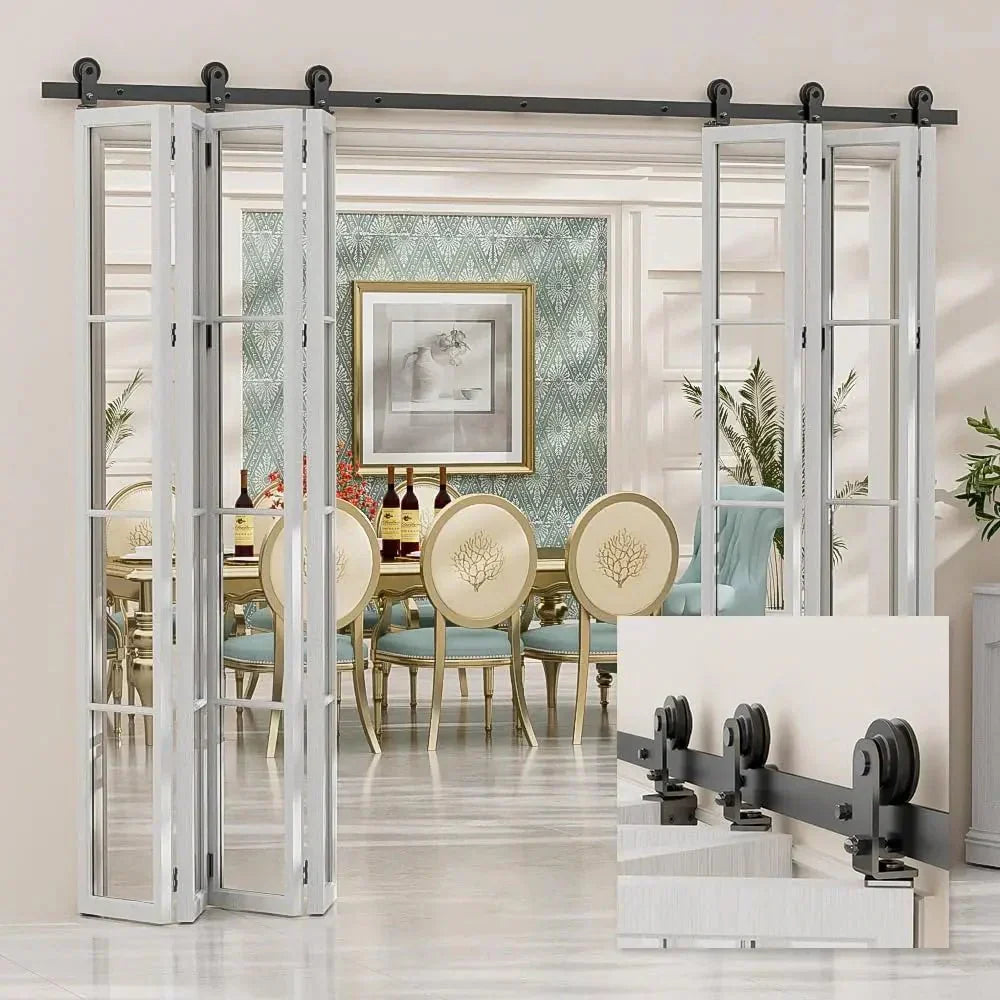 Bifold Barn Door Hardware Kit for a Dining Room