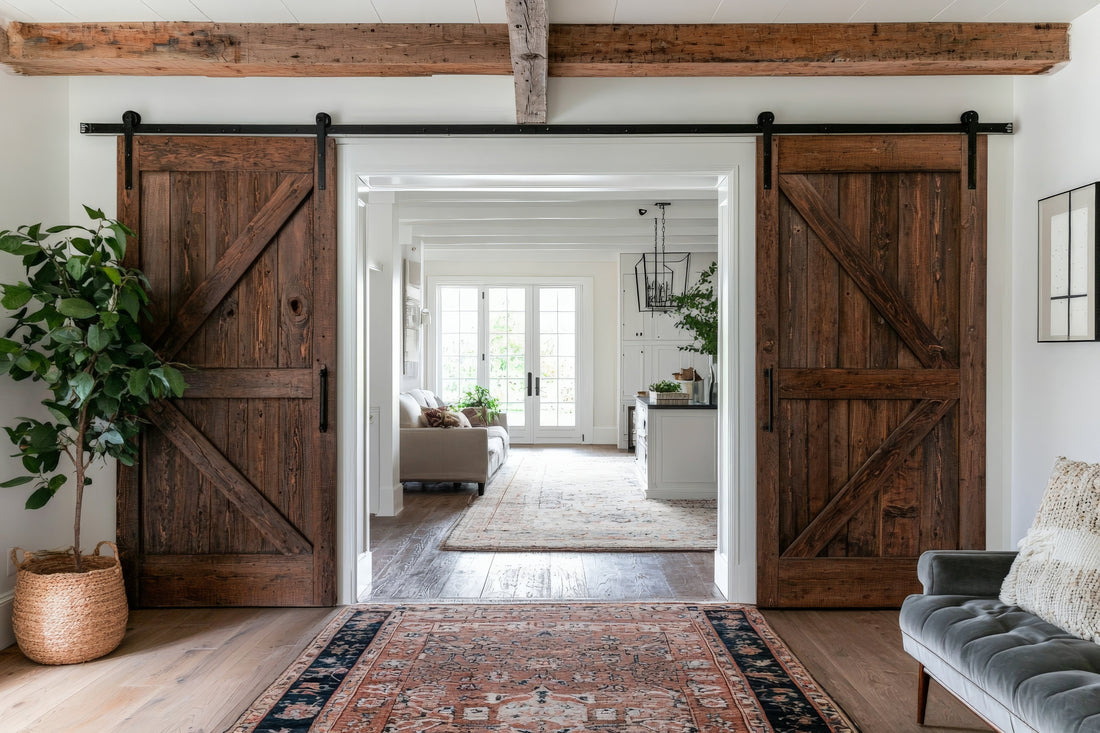 Dark Walnut Double Barn Doors