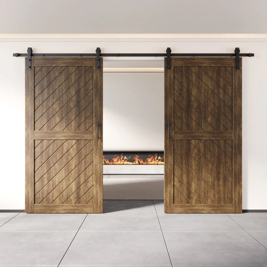 Dark Walnut Double Door Barn Door Kit