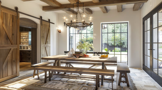 Kitchen Barn Door Separating the Dining Room from the Kitchen