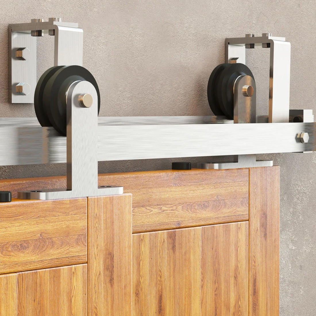 Double Track Bypass Barn Door Hardware 