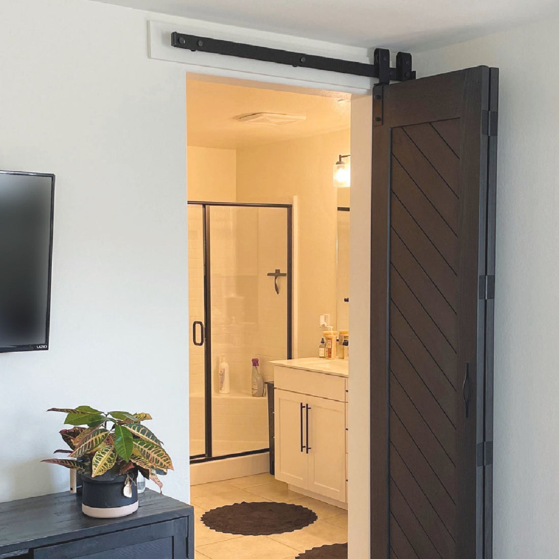 Bifold Barn Door Hardware for a Bathroom