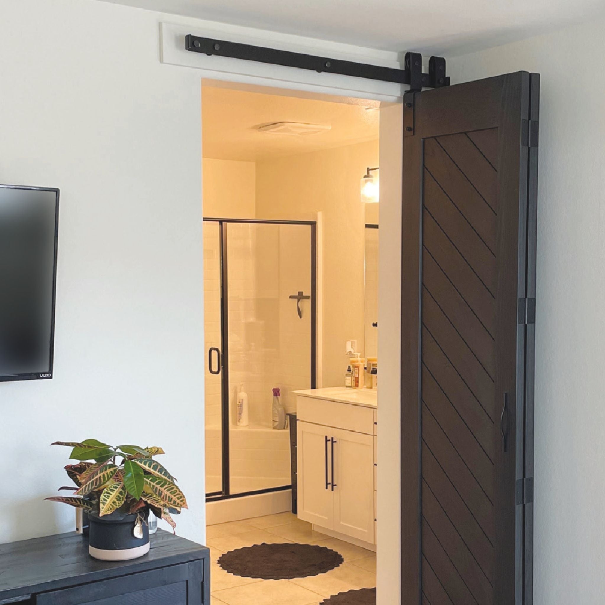 Bifold Barn Door Hardware for a Bathroom