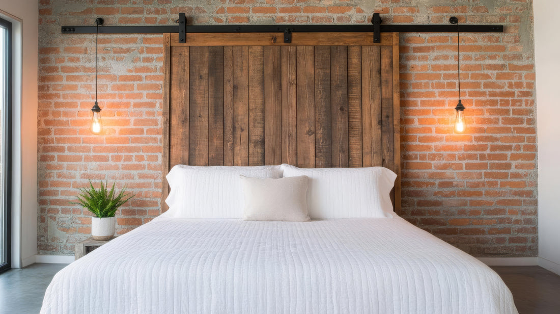 Reclaimed Wood Barn Door in Bedroom