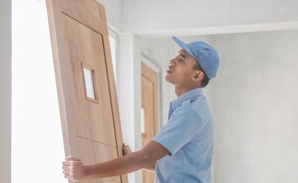Contractor Installing a Barn Door