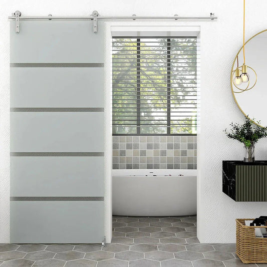 Modern Barn Door in Bathroom