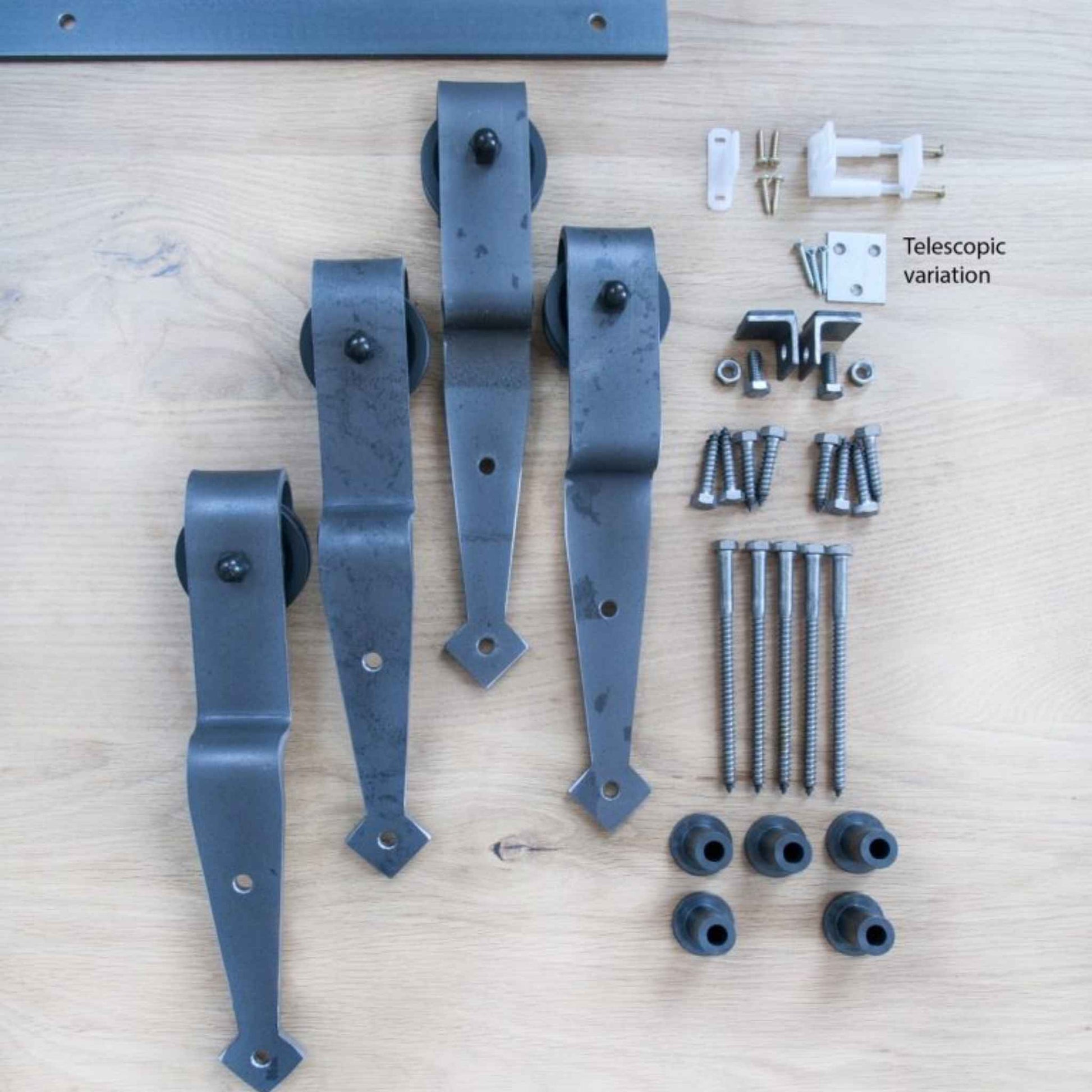 1925 Raw Steel Arrowhead Single Track Bypass Hardware Kit Telescopic Variation