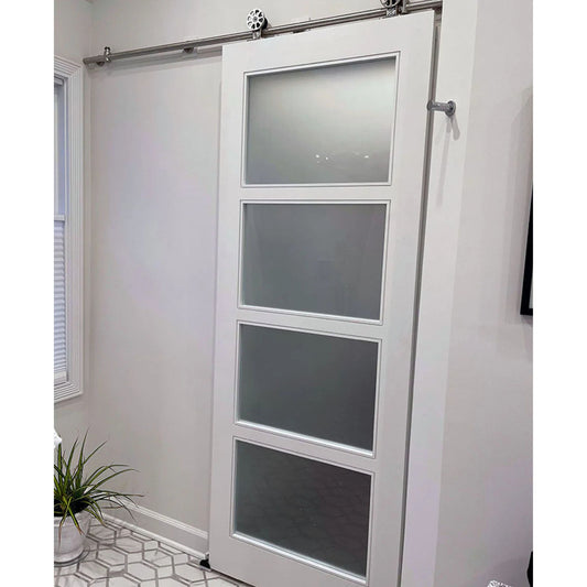 Four Panel Glass Barn Door by TBDHS