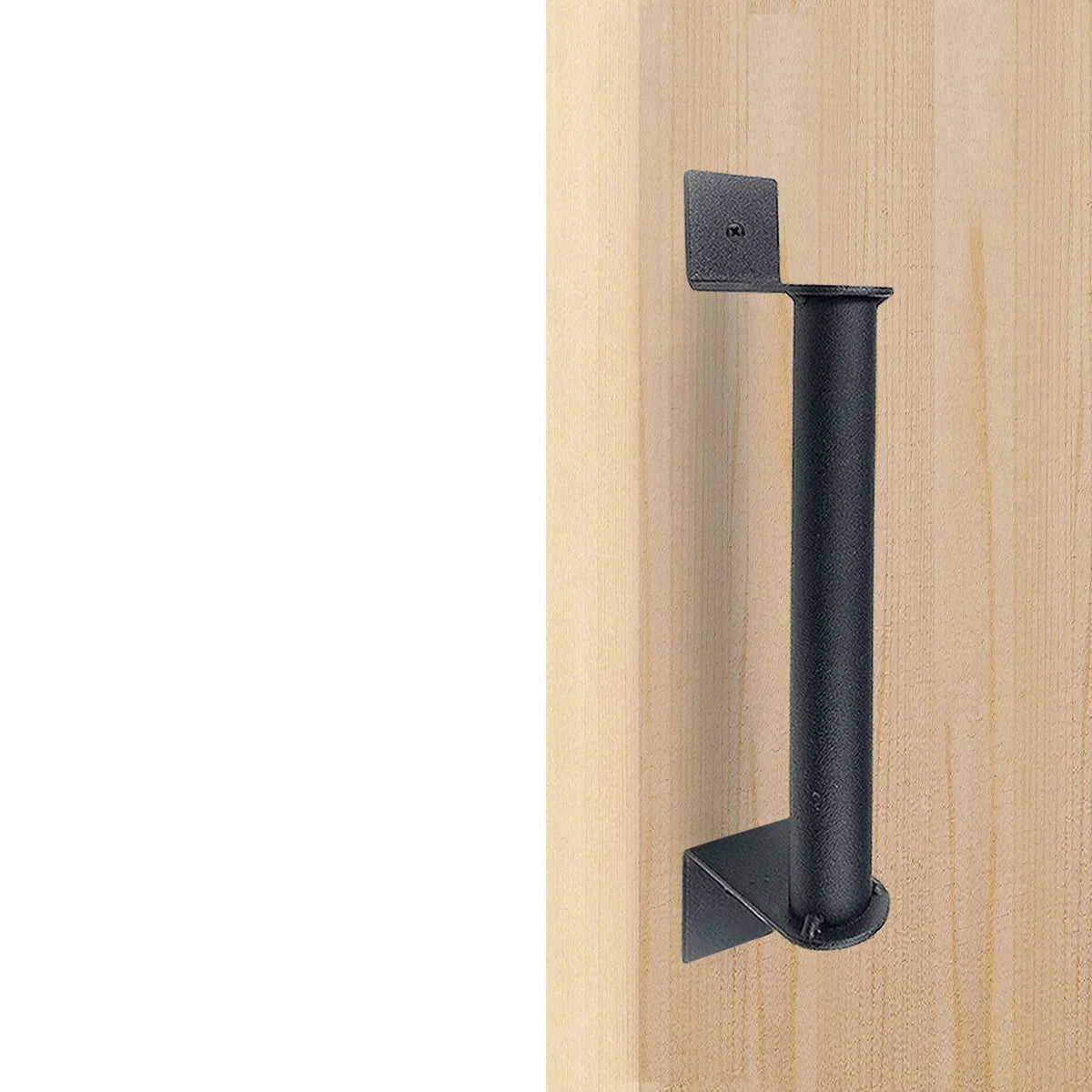 8" Black Modern Cylindrical Barn Door Pull Handle