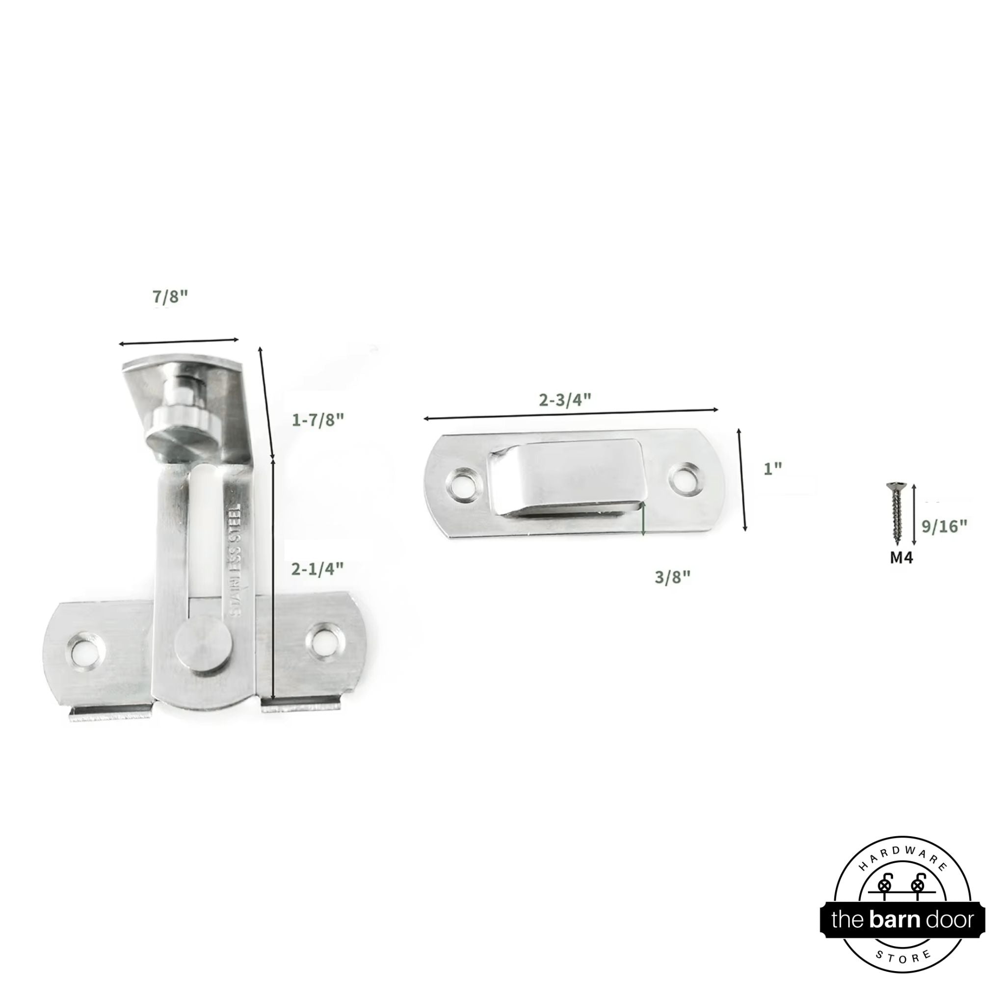 Stainless steel 90 degree latch with dimensions