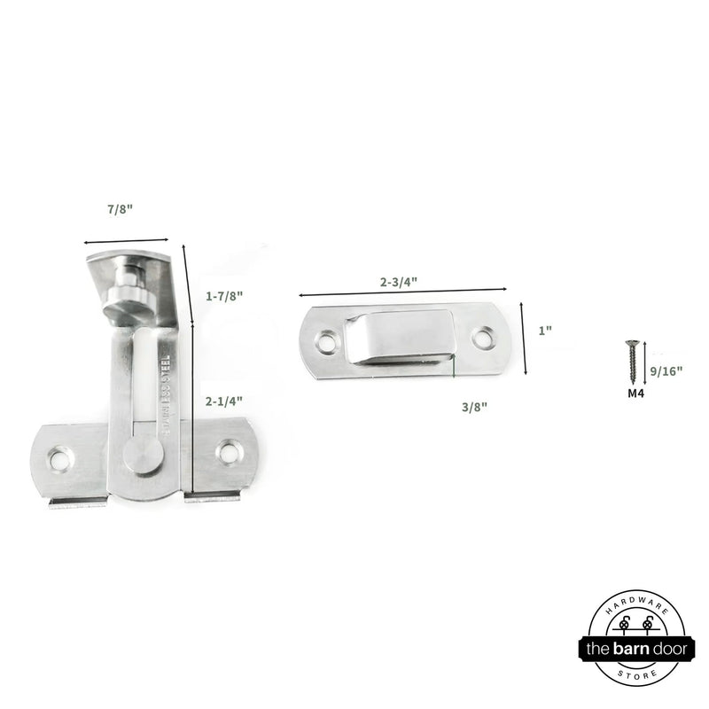 Stainless steel 90 degree latch with dimensions