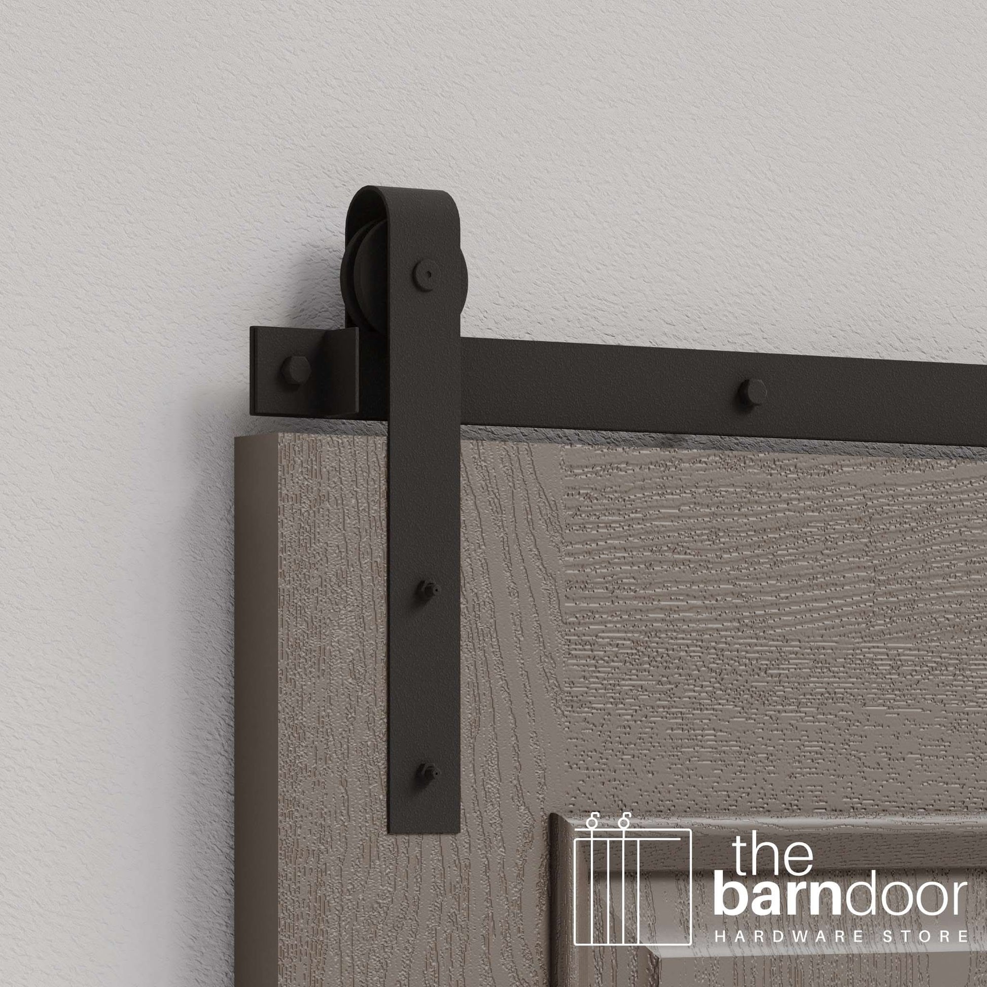 Arch Bronze J Strap Heavy Duty Single Track Barn Door Hardware