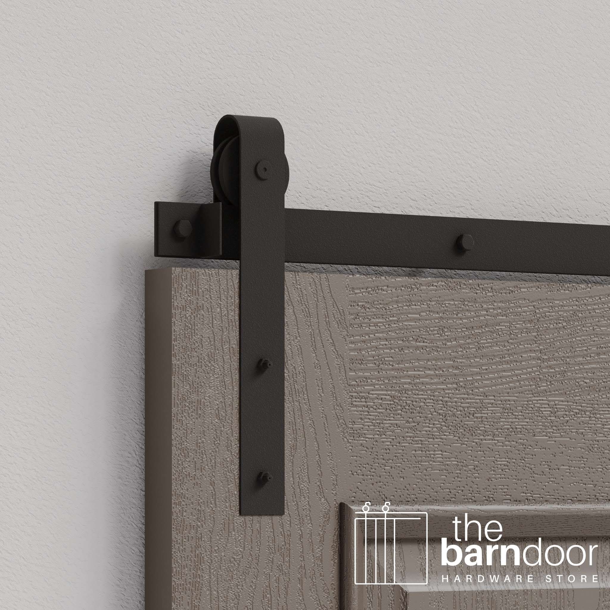 Arch Bronze J Strap Heavy Duty Single Track Barn Door Hardware