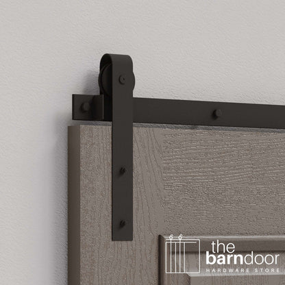 Arch Bronze J Strap Heavy Duty Single Track Barn Door Hardware