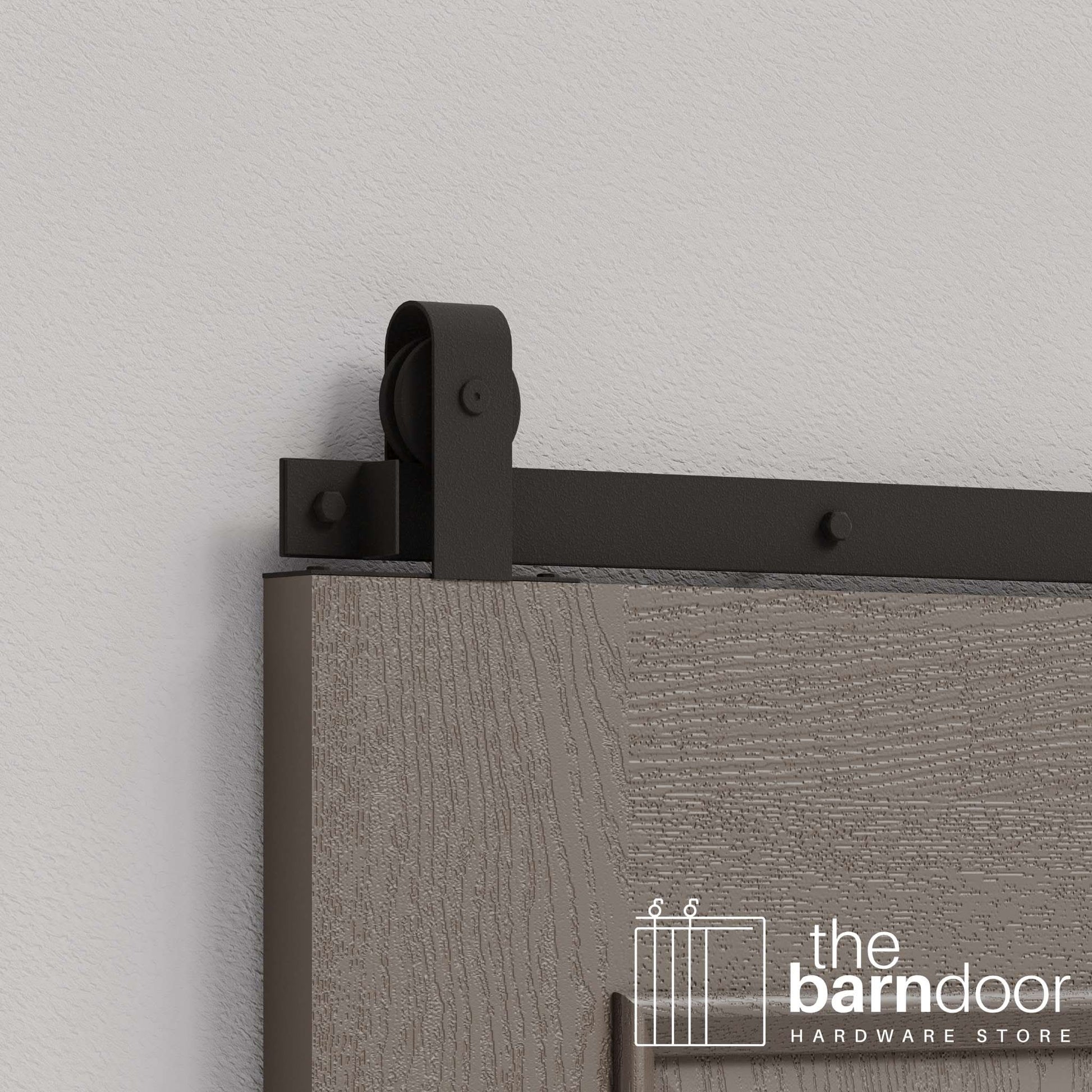 Arch Bronze J Strap Top Mount Heavy Duty Single Track Barn Door Hardware