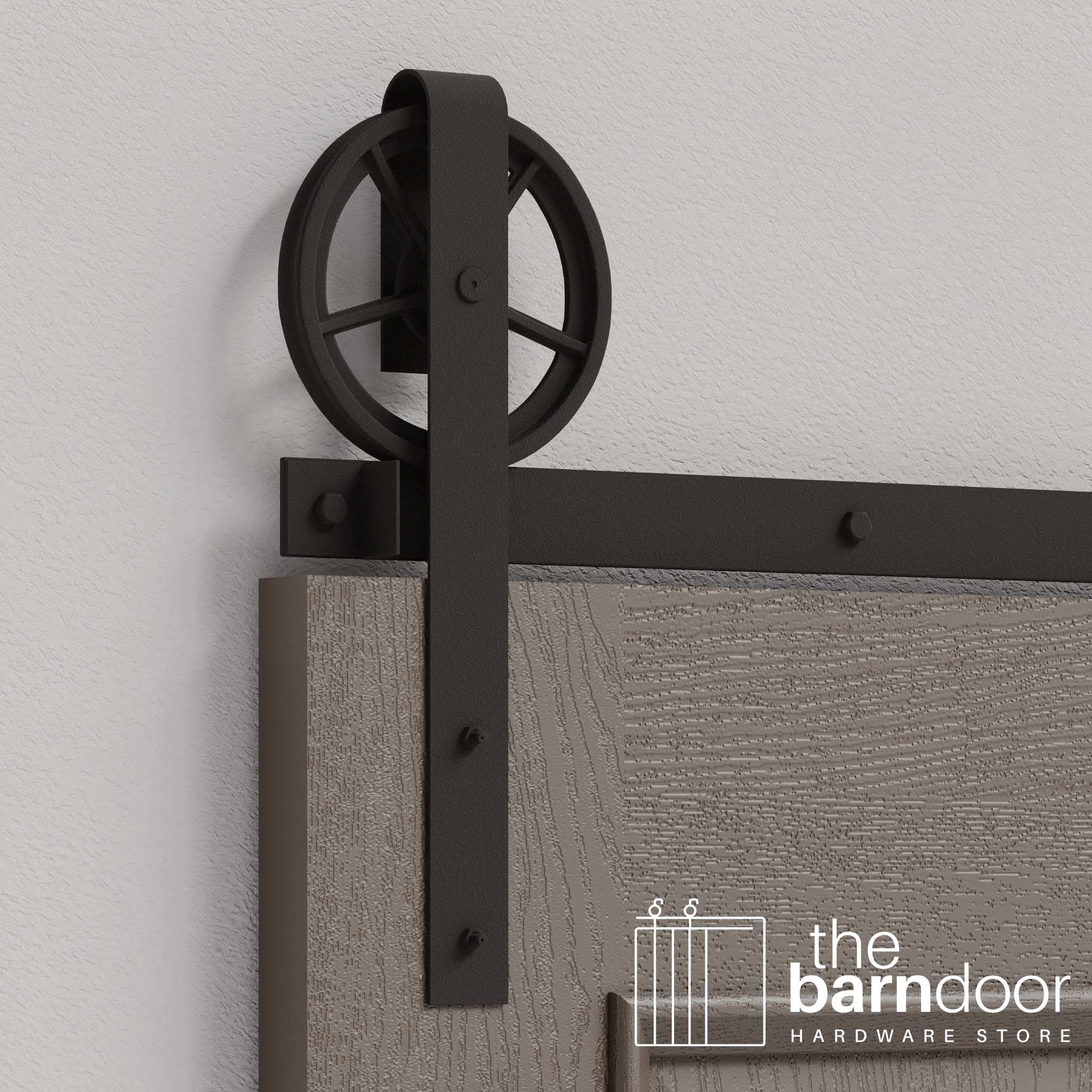 Arch Bronze Wagon Wheel Heavy Duty Single Track Barn Door Hardware