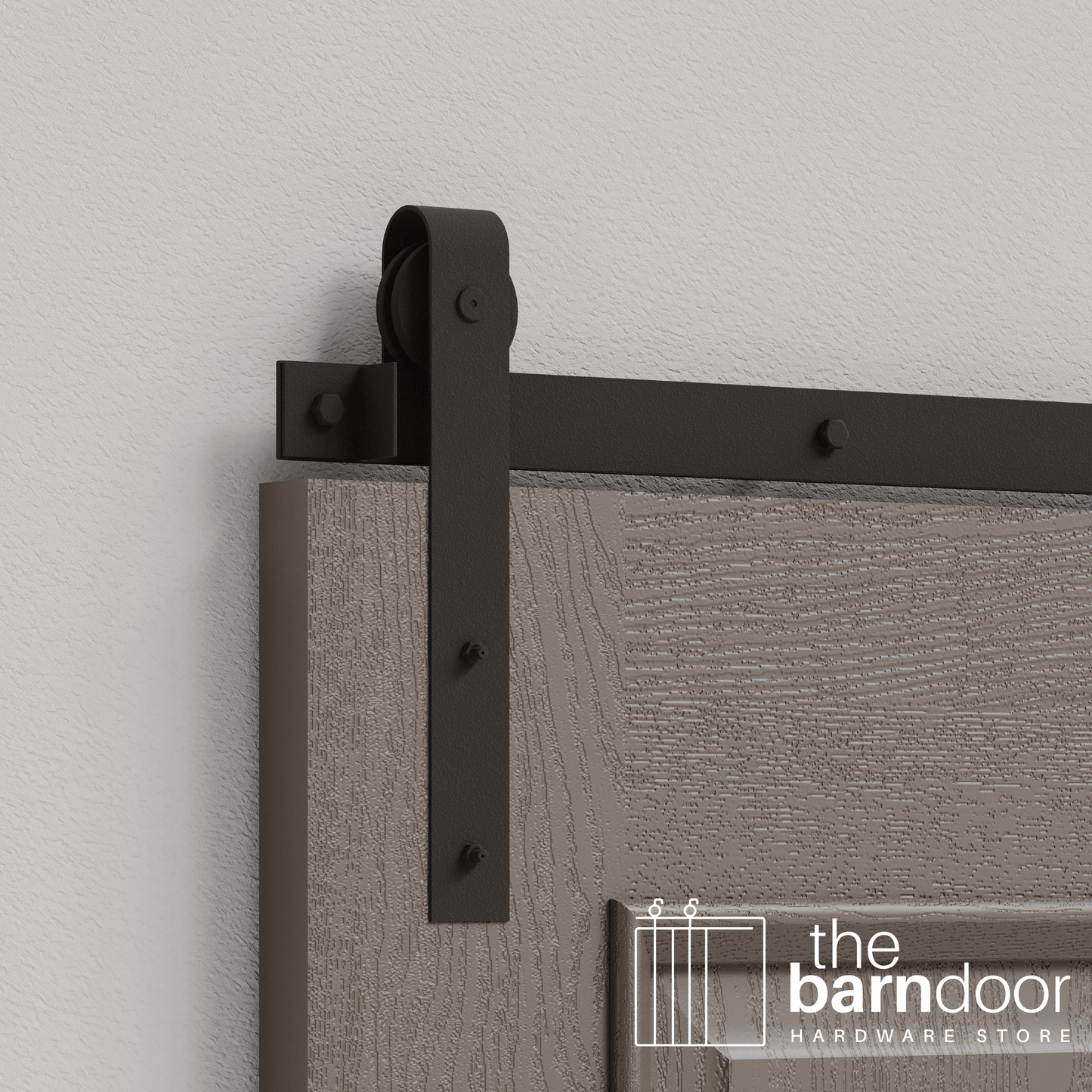 Arch Bronze J Strap Heavy Duty Single Track Barn Door Hardware
