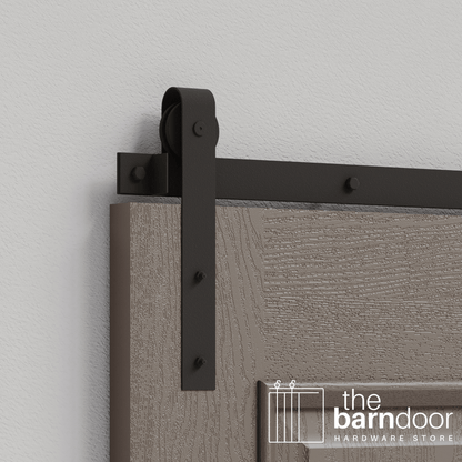 Arch Bronze J Strap Heavy Duty Single Track Barn Door Hardware